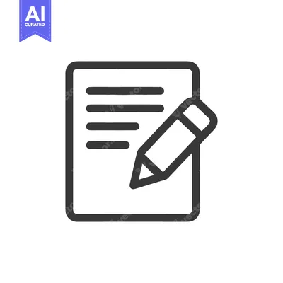 Aset desain premium: Minimalist Icon: Document with Pencil, Editing, Writing, and Creation