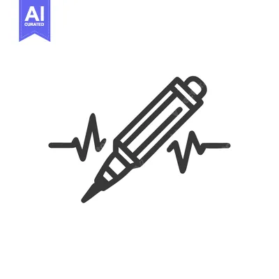 Aset premium populer: Tattoo Machine with Pulse Line, Minimalist Icon Design on White Backgr