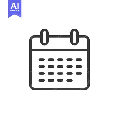 Aset desain premium: Minimalist Calendar Icon: Clean Line Art for Scheduling and Reminders