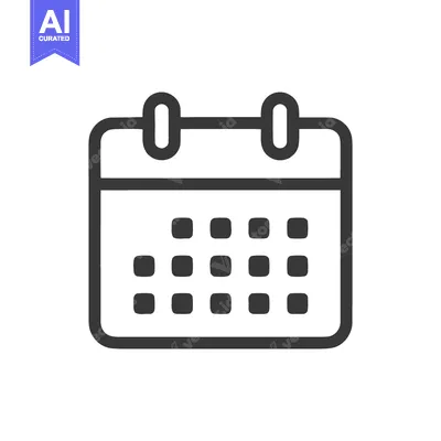Premium design asset: Minimalist Calendar Icon: Simple Black Outline on White Background for