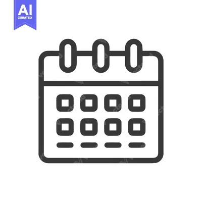 Aset desain premium: Minimalist Calendar Icon with Rounded Corners and Clean Design