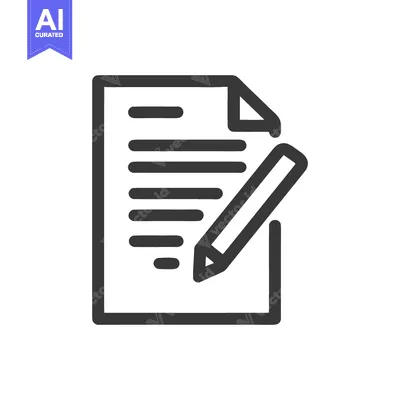 Premium design asset: Document Editing Icon: Paper with Pencil, Minimalist Design