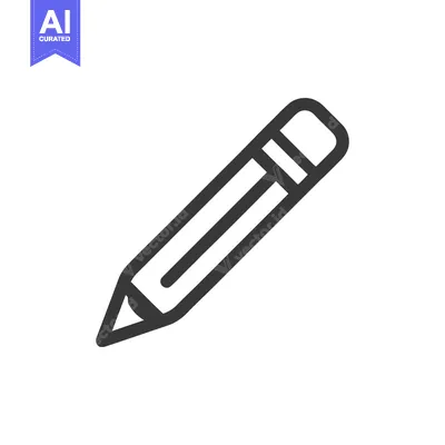 Aset premium populer: Minimalist Pencil Icon: Dark Outline on White Background, Writing Tool
