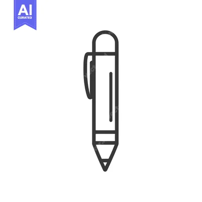 Aset desain premium: A simple lined vector illustration of a writing pen