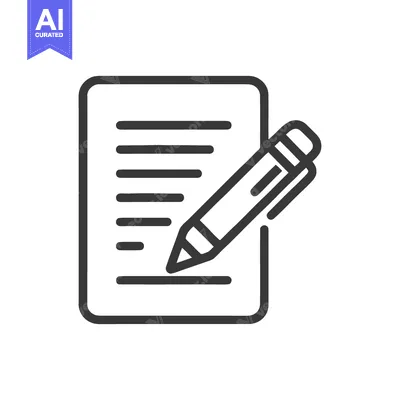 Premium design asset: Writing Icon: Pen on Paper, Document Creation, Minimalist Design