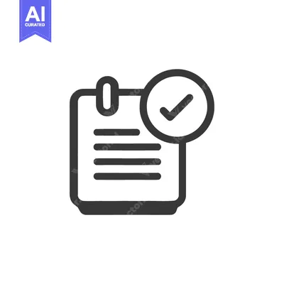 Popular premium asset: Completed Document Icon: Paper with Checkmark, Clip, and Lines