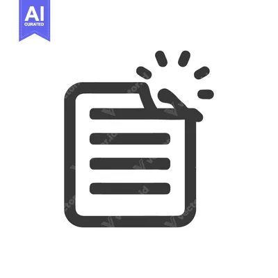 Aset desain premium: Creative Writing Icon: Document with Pen and Sparkles, Black and White