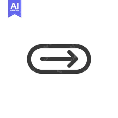 Aset premium populer: Sleek Right Arrow in Rounded Rectangle, Minimalist Design on White