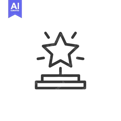Aset desain premium: Minimalist Star Award Icon: Achievement, Success, Recognition Symbol