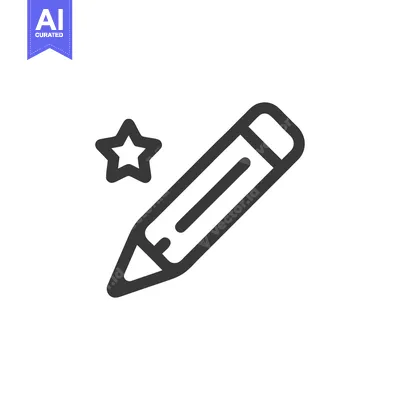 Aset premium populer: Minimalist Pencil and Star Icon: Creative Design, Education Symbol, Bl