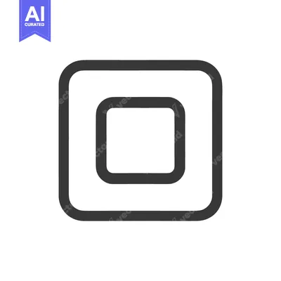 Aset desain premium: Minimalist Icon: Concentric Rounded Squares in Dark Gray on White Back