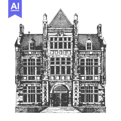 Popular premium asset: Elegant Stone Building Architectural Drawing
