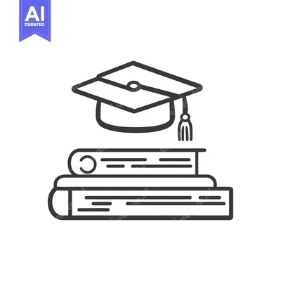 Premium design asset: A graduation cap rests on a stack of books indicating education