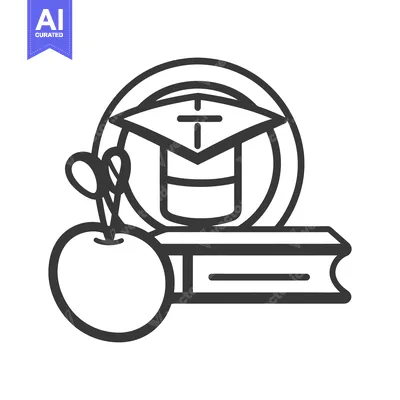 Aset premium populer: Depiction of education incorporating graduation elements and classroom