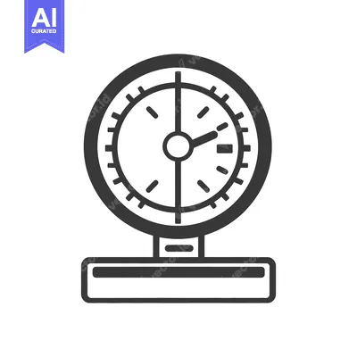 Aset premium populer: A graphic illustration of a gauge with time markers showing the hour