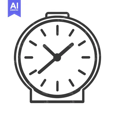 An illustration of a basic analog alarm clock with hands