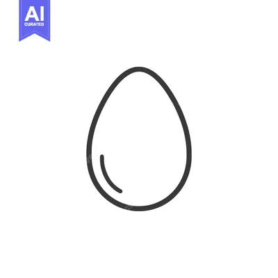 Aset premium populer: Minimalist Egg Outline: Simple Black Line Art on White Background