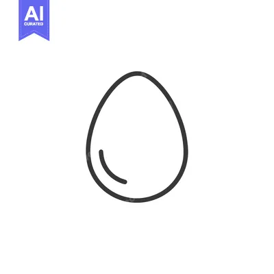Aset desain premium: Minimalist Egg Icon: Clean Line Art on White Background