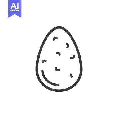 Popular premium asset: Simple Line Art Illustration of a Potato with Sprout-like Markings
