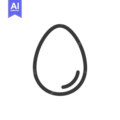 Popular premium asset: Minimalist Egg Icon: Simple Outline on White Background, Food Symbol