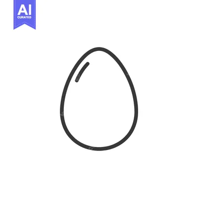 Aset desain premium: Minimalist Egg Outline: Simple, Clean, and Modern Food Icon Design