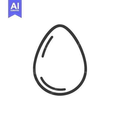 Aset desain premium: Minimalist Egg Outline: Simple Black Line Art on White Background
