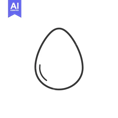 Aset premium populer: Minimalist Egg Outline: Simple Black Line Art on White Background, Foo