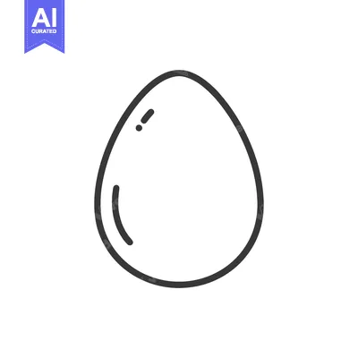 Aset desain premium: Minimalist Egg Icon: Clean Line Art on White Background, Food Symbol
