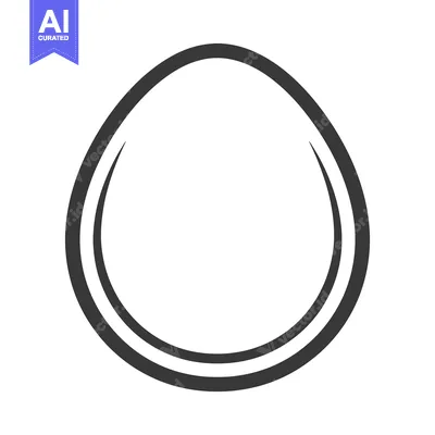 Aset desain premium: A simple outline of an egg with a dark gray border