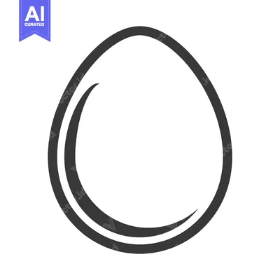 Aset desain premium: An illustrated outline of a single oval shaped egg