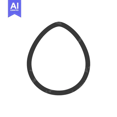 Premium design asset: A simple outline of an egg shaped object in monochrome