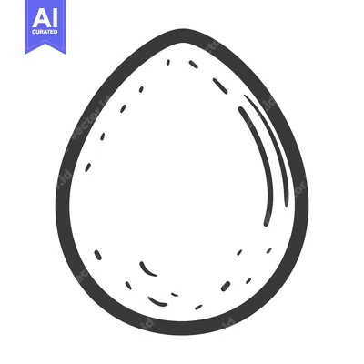Aset premium populer: A simplistic black and white sketch of an egg shape