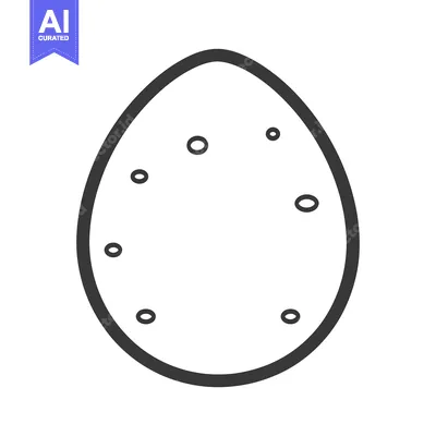 Aset premium populer: A simple black outlined oval shape with small circles on it