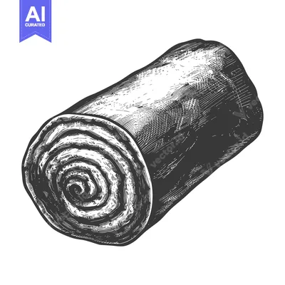 Aset desain premium: A Detailed Drawing Of A Rolled Pastry