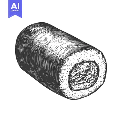 Popular premium asset: Hand Drawn Illustration Of A Sushi Roll