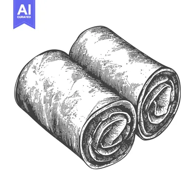 Aset desain premium: Two Rolled Pastry Delicacies Awaiting Enjoyment