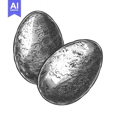 Aset desain premium: Two Eggs Detailed Hand Drawn Illustration