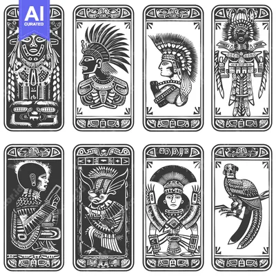 Popular premium asset: Eight Black and White Aztec-Inspired Glyphs