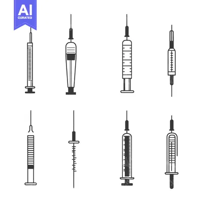 Aset desain premium: Eight Different Styles of Syringes