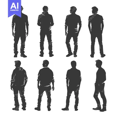 Popular premium asset: Eight Silhouettes of Men in Various Poses
