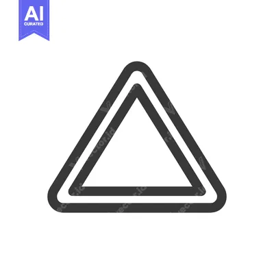 Popular premium asset: Double-lined Triangle Icon: Geometric Simplicity on White Background