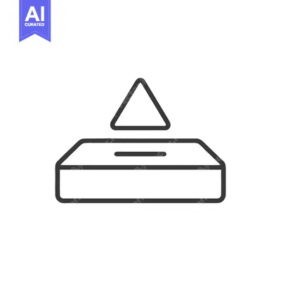 Aset desain premium: Minimalist Voting Box Icon with Triangle Symbol on White Background