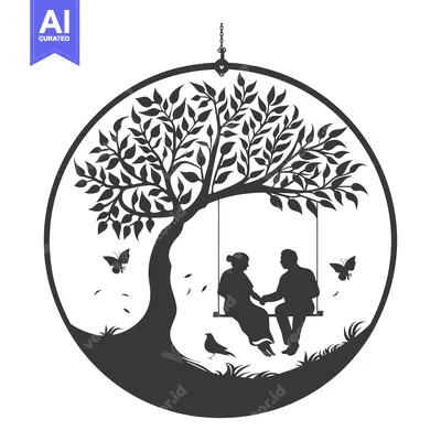 Popular premium asset: Elderly Couple Holding Hands on a Swing Under a Tree