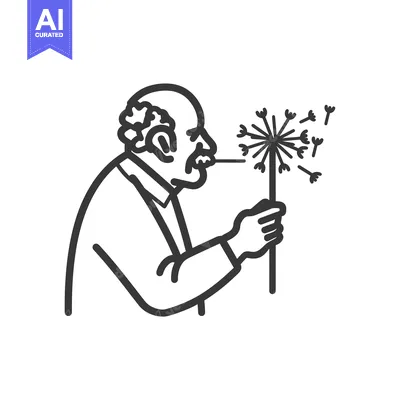 Popular premium asset: Elderly Man Blowing on a Dandelion