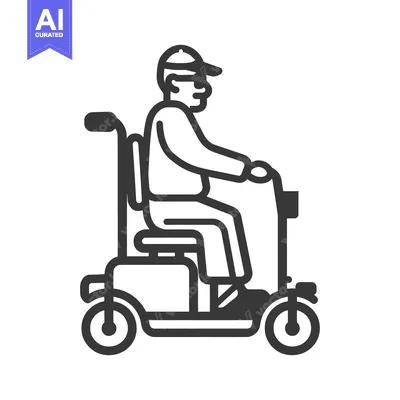 Popular premium asset: Elderly Man Driving a Mobility Scooter