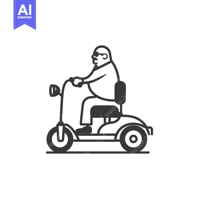 Premium design asset: Elderly Man Riding a Mobility Scooter