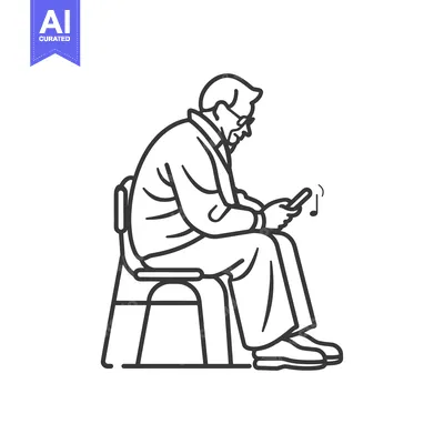 Popular premium asset: Elderly Man Sitting on a Chair Using His Smartphone