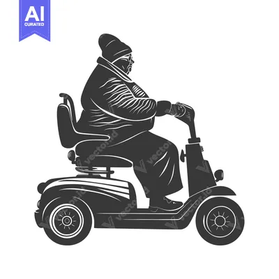 Aset premium populer: Elderly Person in a Mobility Scooter