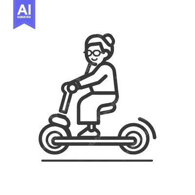 Popular premium asset: Elderly Person Riding an Electric Scooter