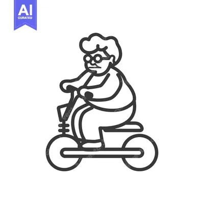 Premium design asset: Elderly Person Riding an Electric Scooter